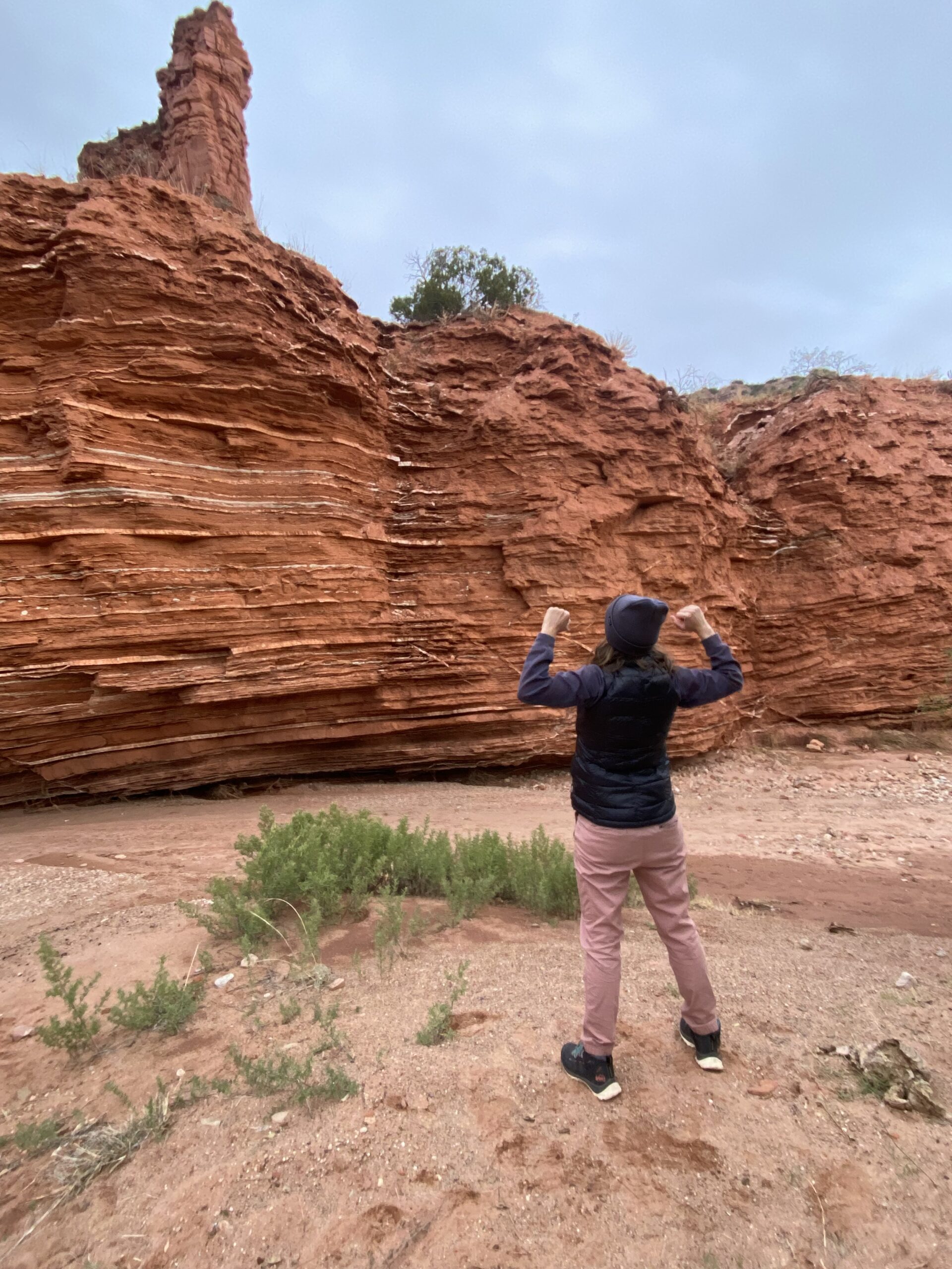 Amber practicing qigong at Caprock Canyon Park in Texas